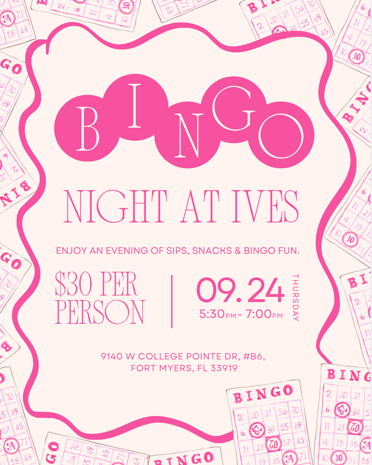 bingo night at ives