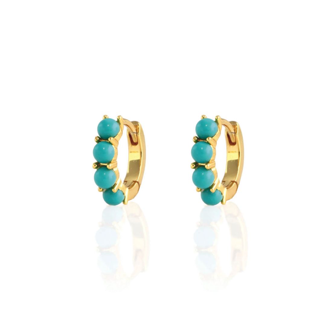 Kris Nations Gemstone Huggie Hoop