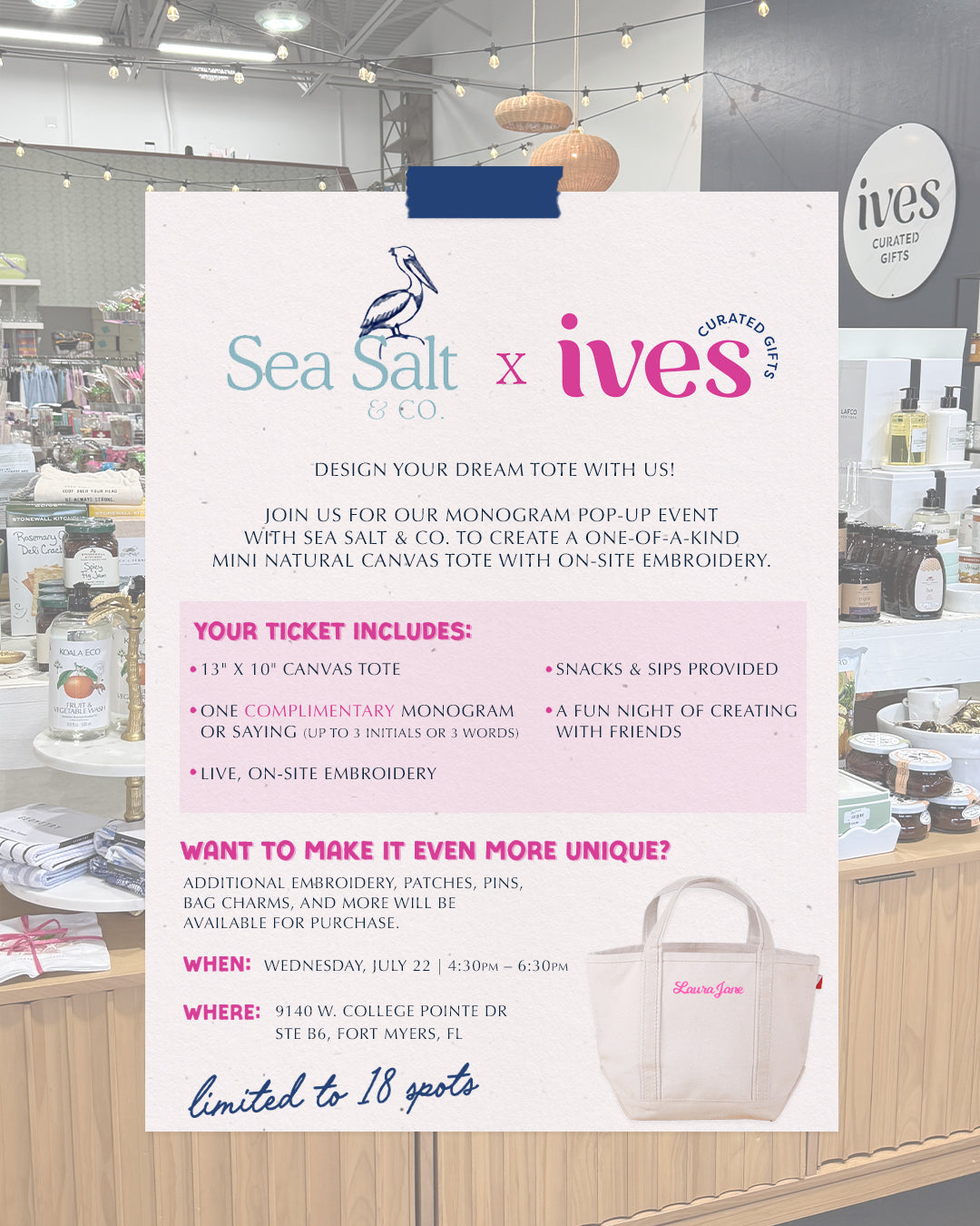 monogram pop-up event