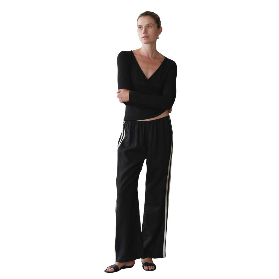 Donni Linen Crop Stripe Pant