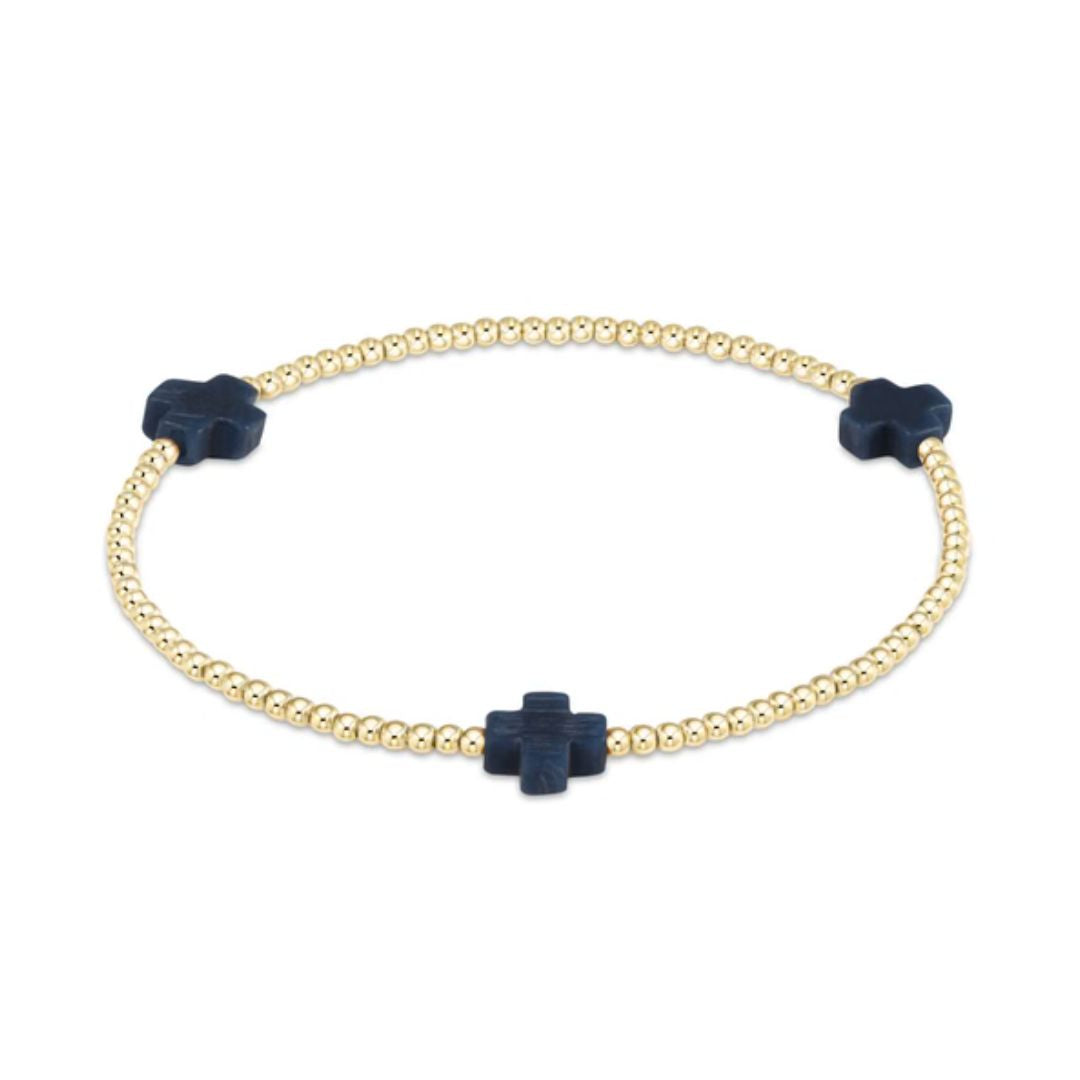 E Newton Signature Cross Gold Bracelet