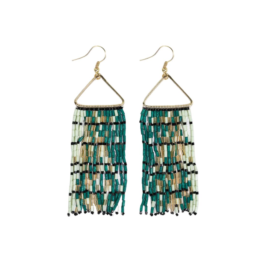 Ink and Alloy Patricia Mixed Luxe Bead Gradient Fringe Earrings