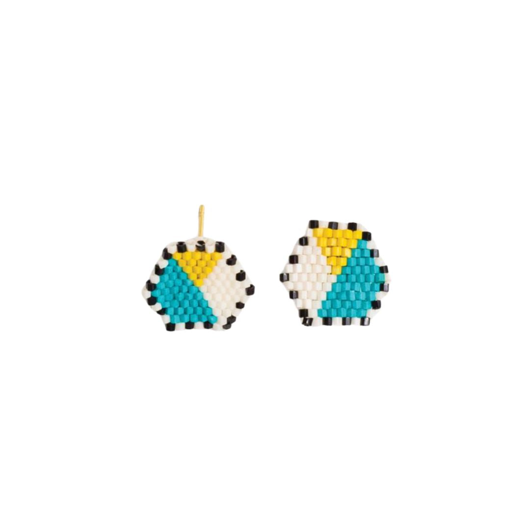 Casey Hexagon Post Earrings