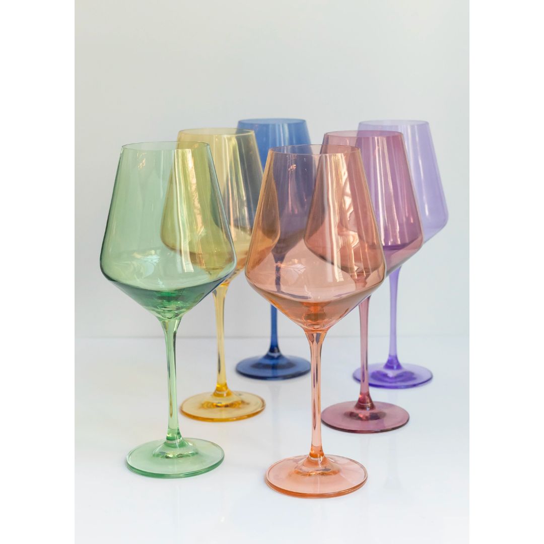 Estelle Colored Wine Stemware Set of 6