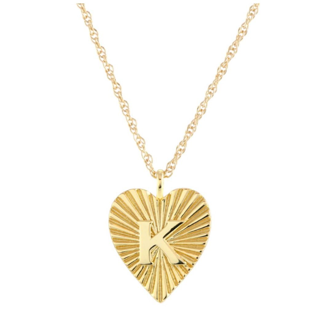 Kris Nations Heart Letter Charm Necklace