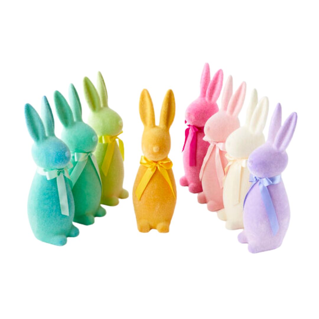 Flocked Pastel Button Nose Bunny Medium