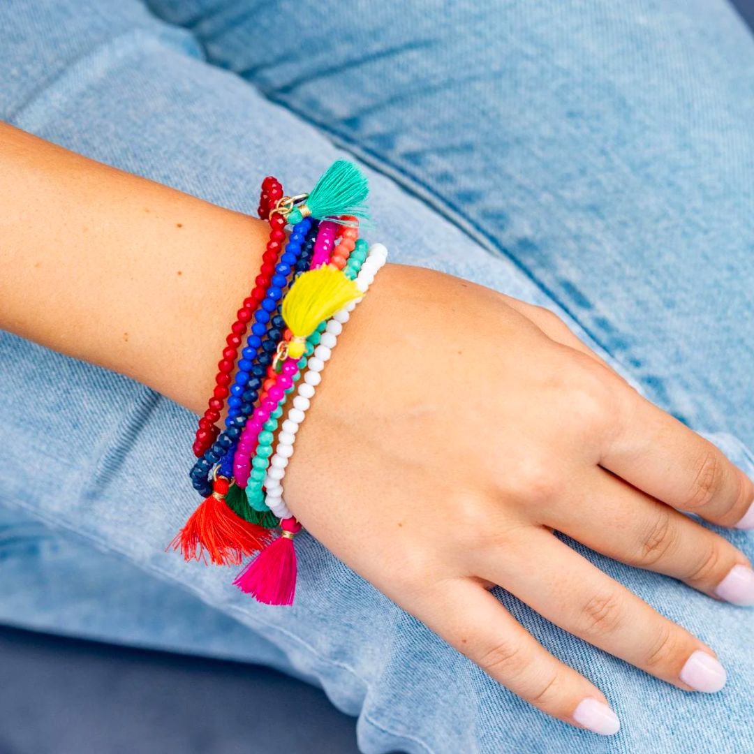 Ink and Alloy Patsy Solid Crystal Stretch Bracelet