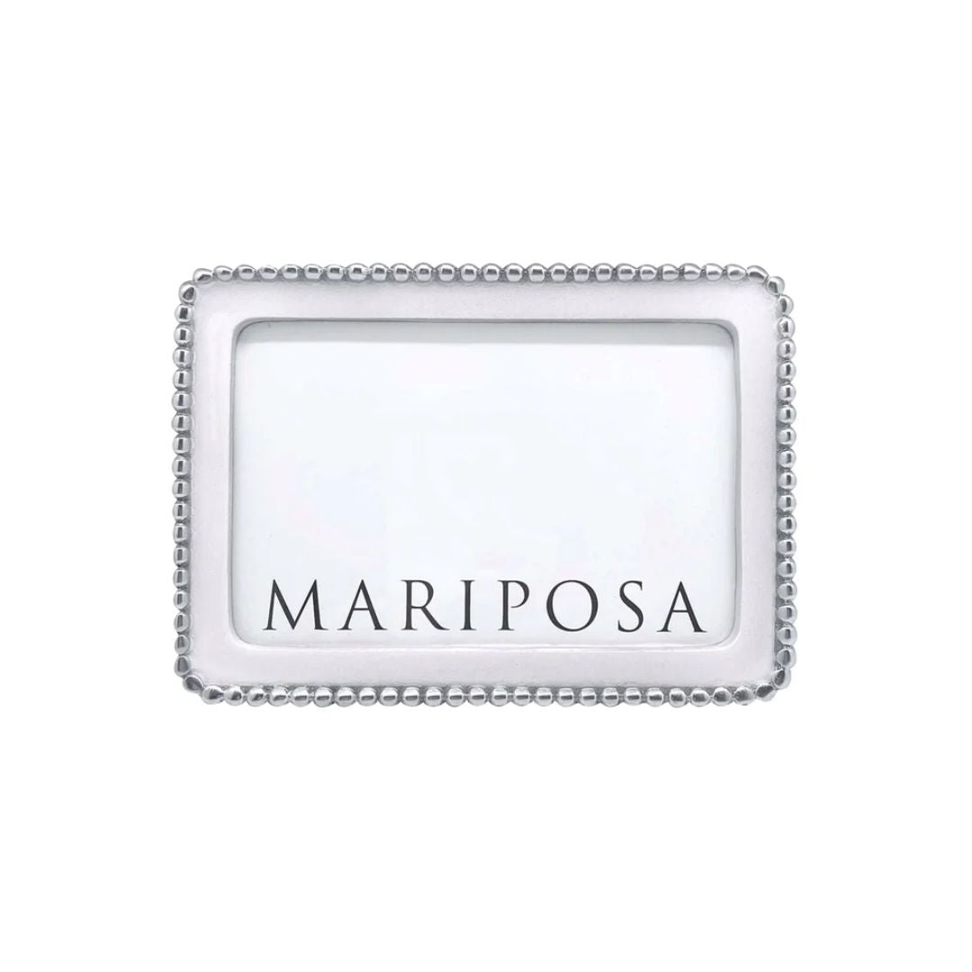 Mariposa Beaded White 4x6 Frame