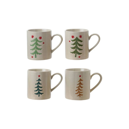 Holiday Hand Painted Tree Mug