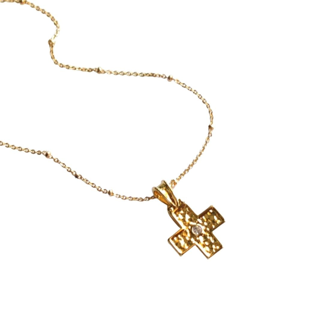 Gold Cross Pendant Necklace
