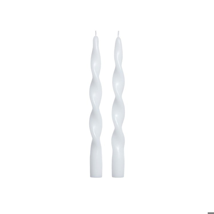 Lumière Twist Formal Candles- SET/2, 10" - WHITE