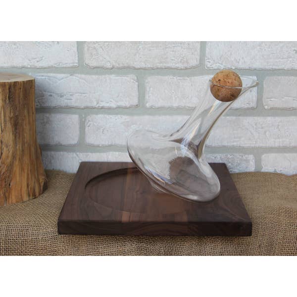 JR Revolving Tad Decanter w/ Walnut Stand