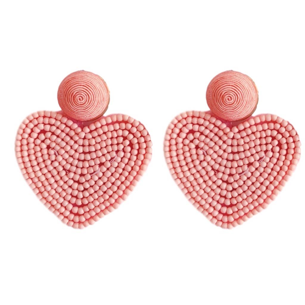 Beaded Heart Earrings
