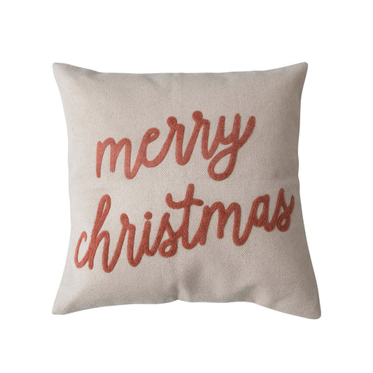 Holiday Square Merry Christmas Pillow