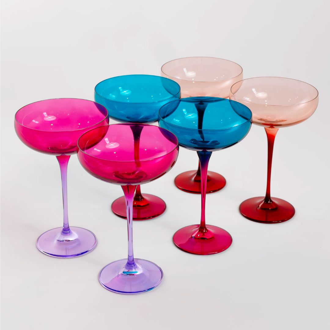 Estelle Colored Champagne Coupe Set of 6