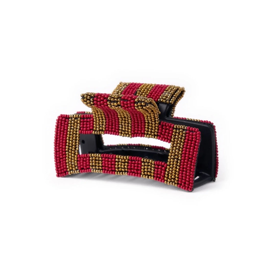 Ink & Alloy Game Day Striped Hair Clip