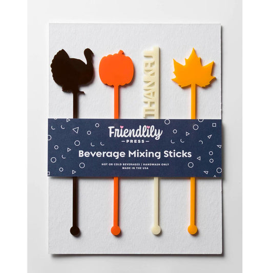 Friendlily Press Fall Drink Stirrers