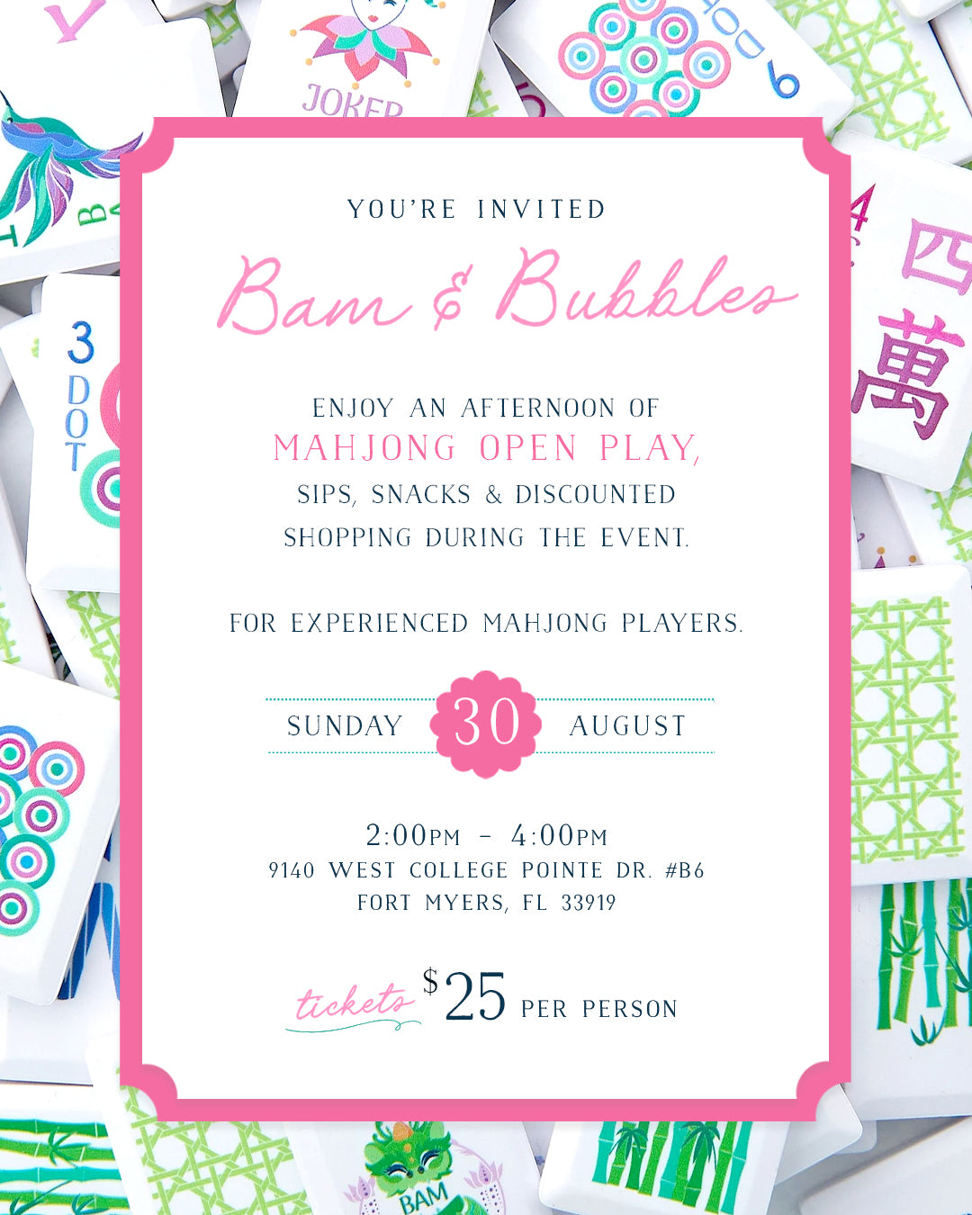 Mahjong Open Play Event - August 2026