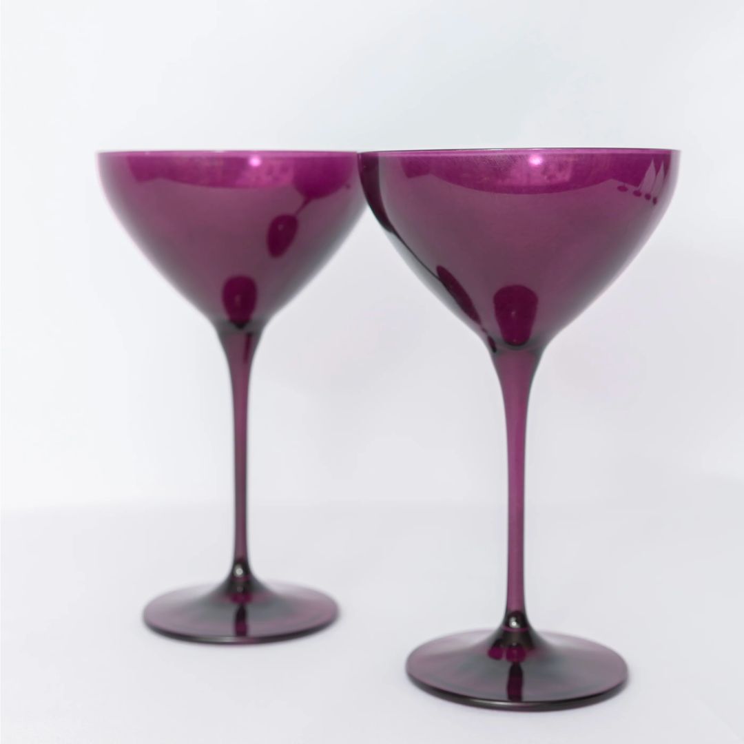 Estelle Colored Glass Martini Glass Set of 2