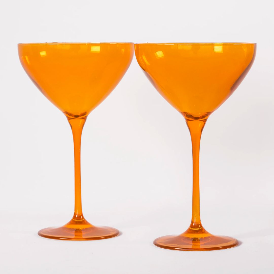 Estelle Colored Glass Martini Glass Set of 2