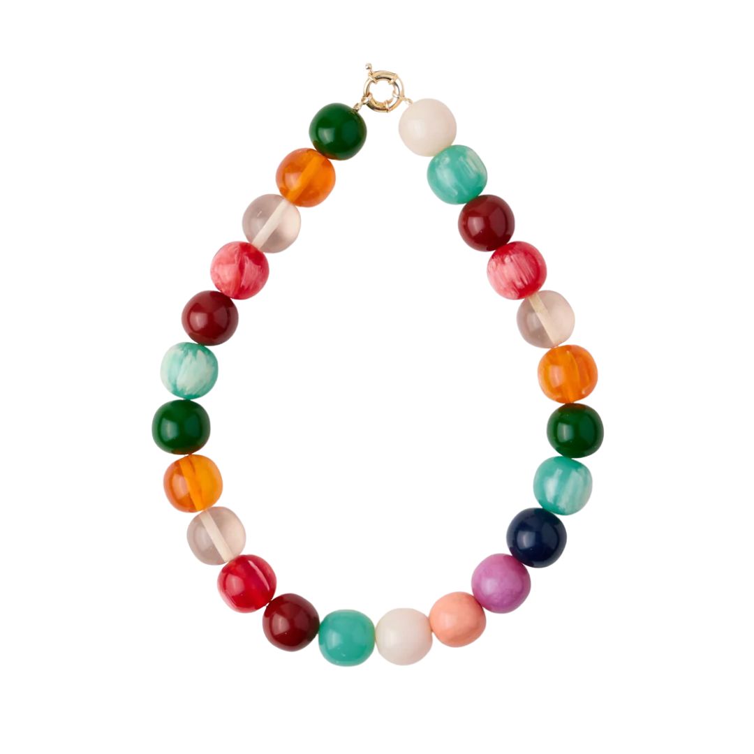 Ink & Alloy Iris Resin Bead Necklace