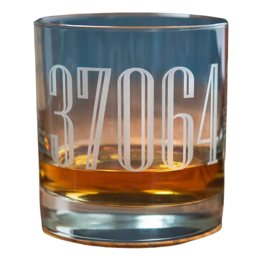 Etched Whiskey Glass