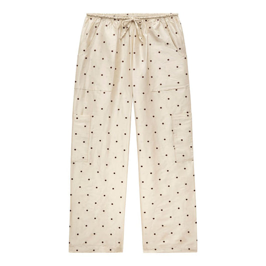 Donni Taffeta Creme Polka Dot Cargo Pant
