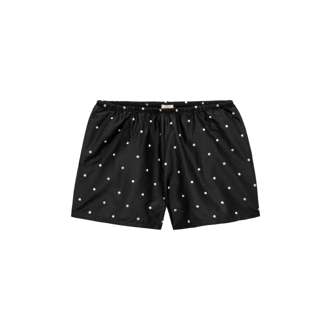 Donni Taffeta Jet Creme Polka Dot Silk Short