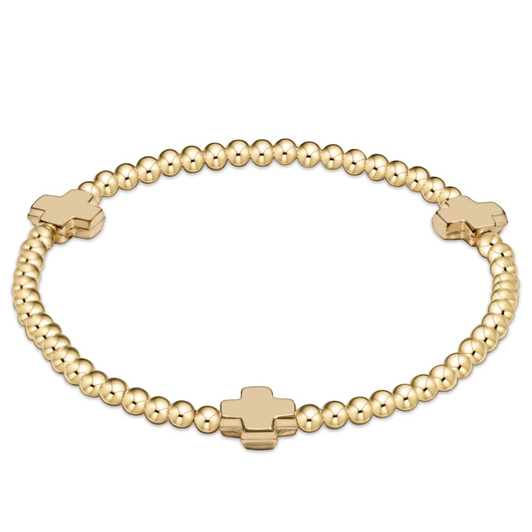 E Newton Signature Cross Gold Bracelet