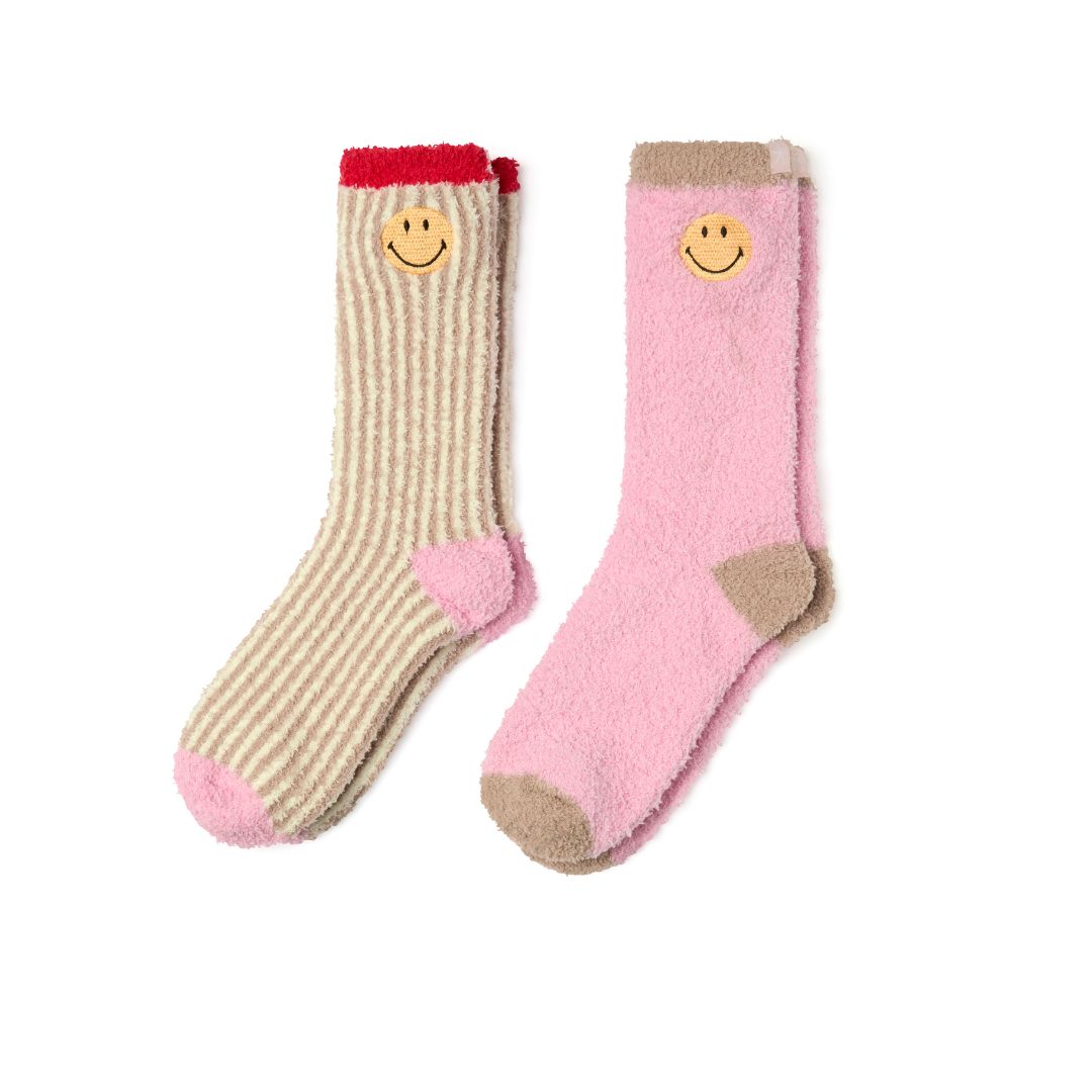 Barefoot Dreams Smiley Ribbed Sock Set