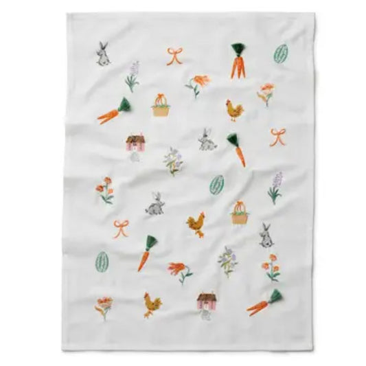 Rifle Paper Embroidered Tea Towel
