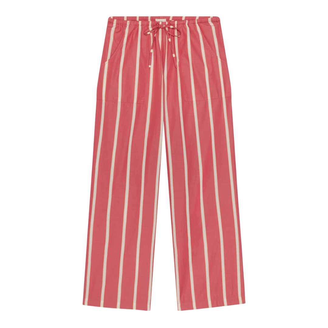 Donni Raspberry Stripe Pop Drawstring Pant