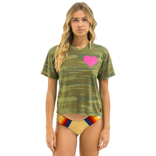 Aviator Nation Heart-Print Boyfriend Tee