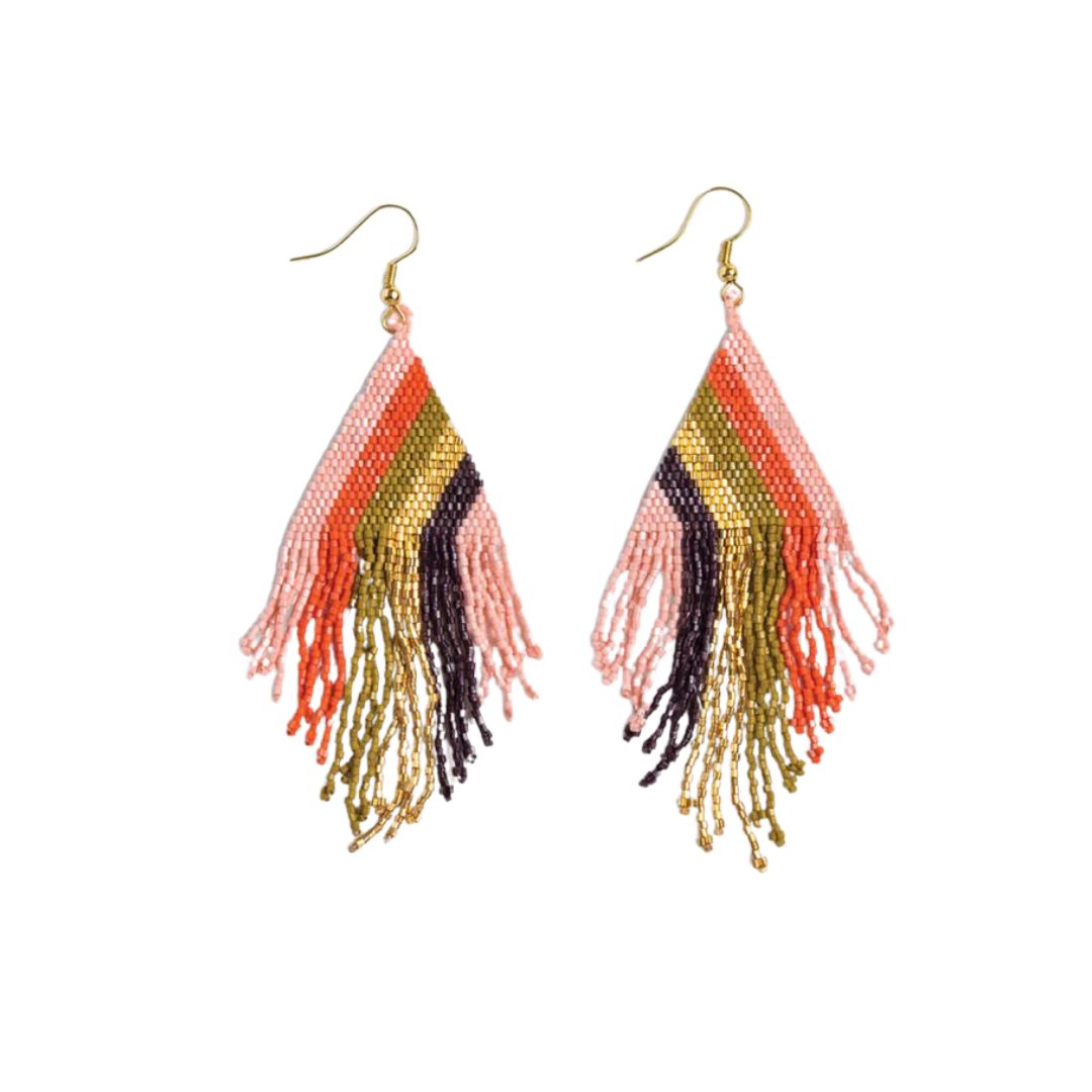 Haley Beaded Fringe Earrings