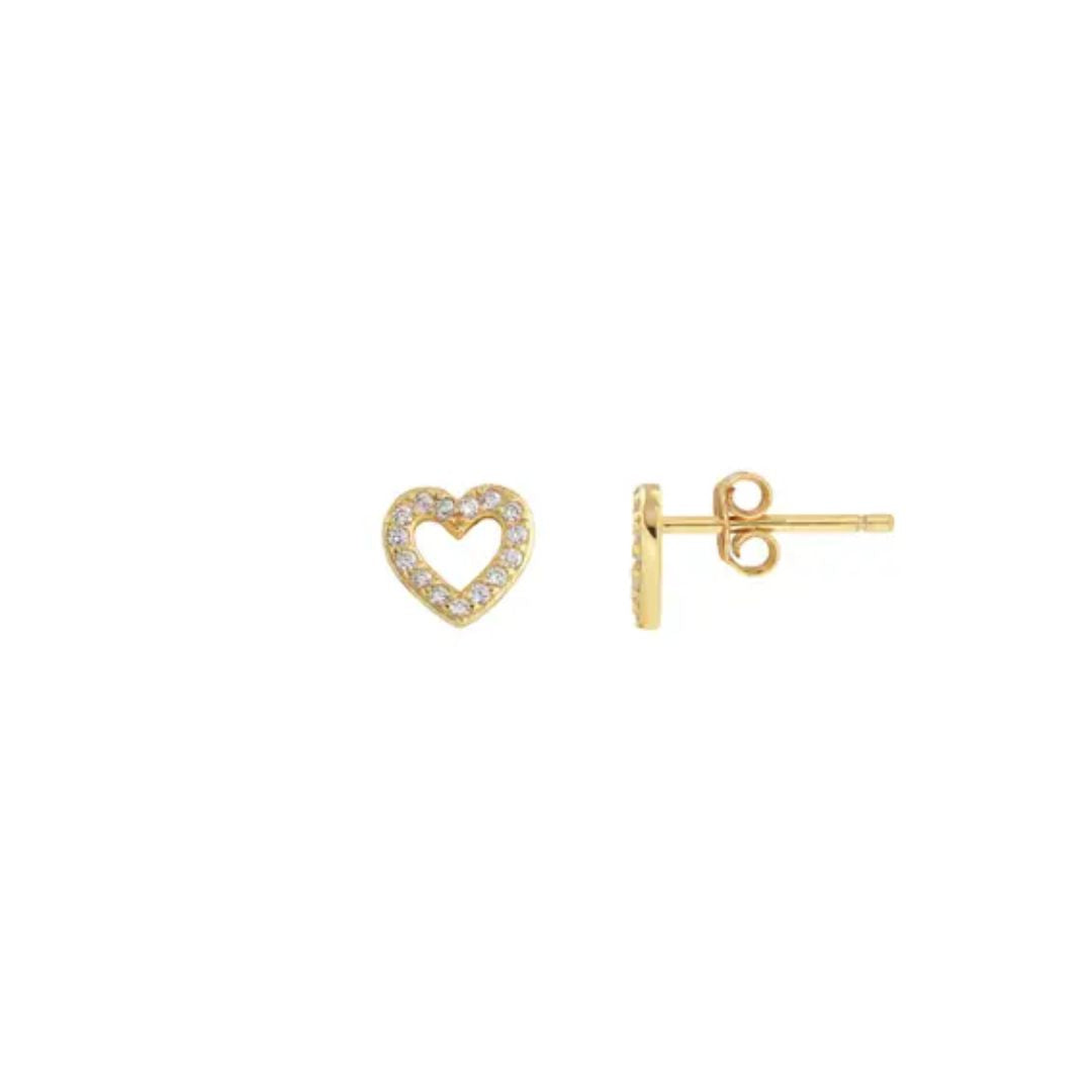 Kris Nations Heart Outline Stud Earrings