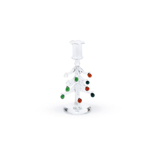 Holiday Tree Glass Taper Holder