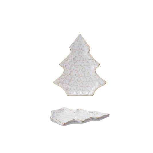 Tree Shaped Plate w/ Gold