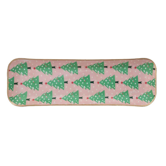 Enameled Metal Tray w/ Trees