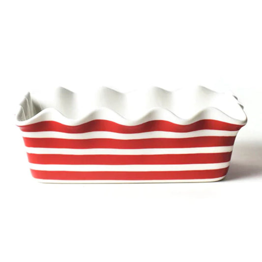 Coton Colors Red Stripe Ruffle Loaf Pan