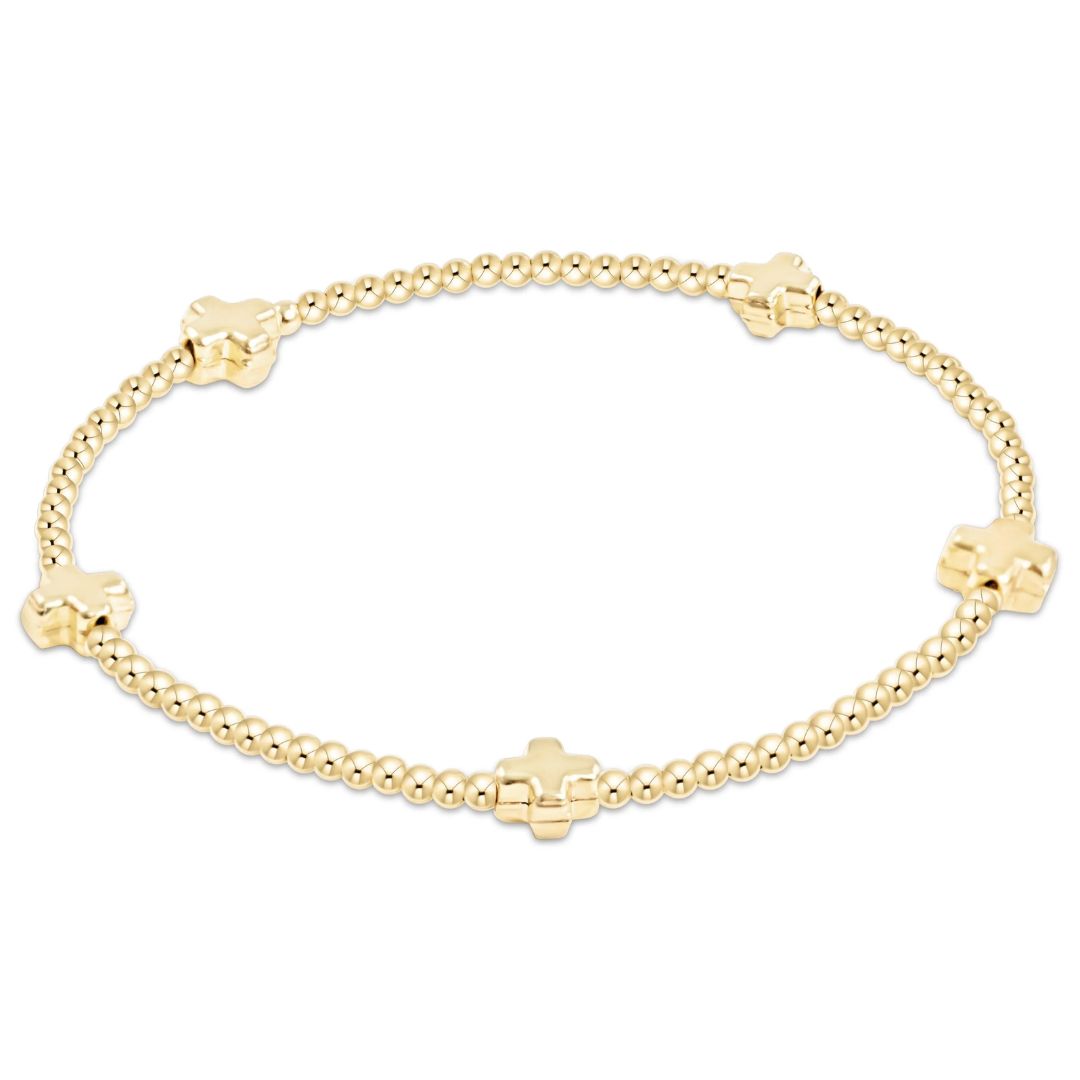 E Newton Signature Cross Gold Bracelet
