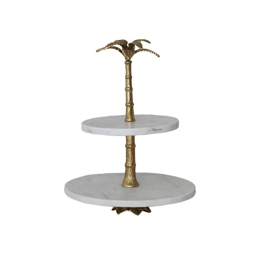 Marble Tiered Palm Tree Tray