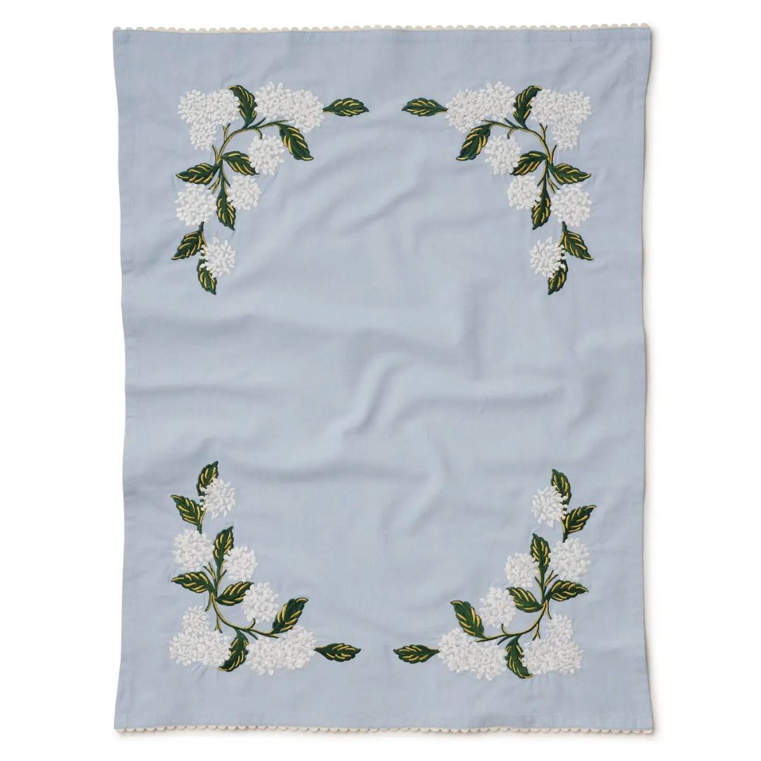 Rifle Paper Embroidered Tea Towel