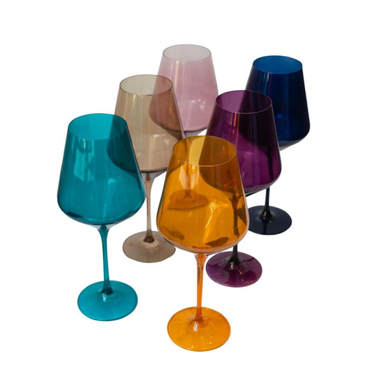 Estelle Colored Wine Stemware Set of 6