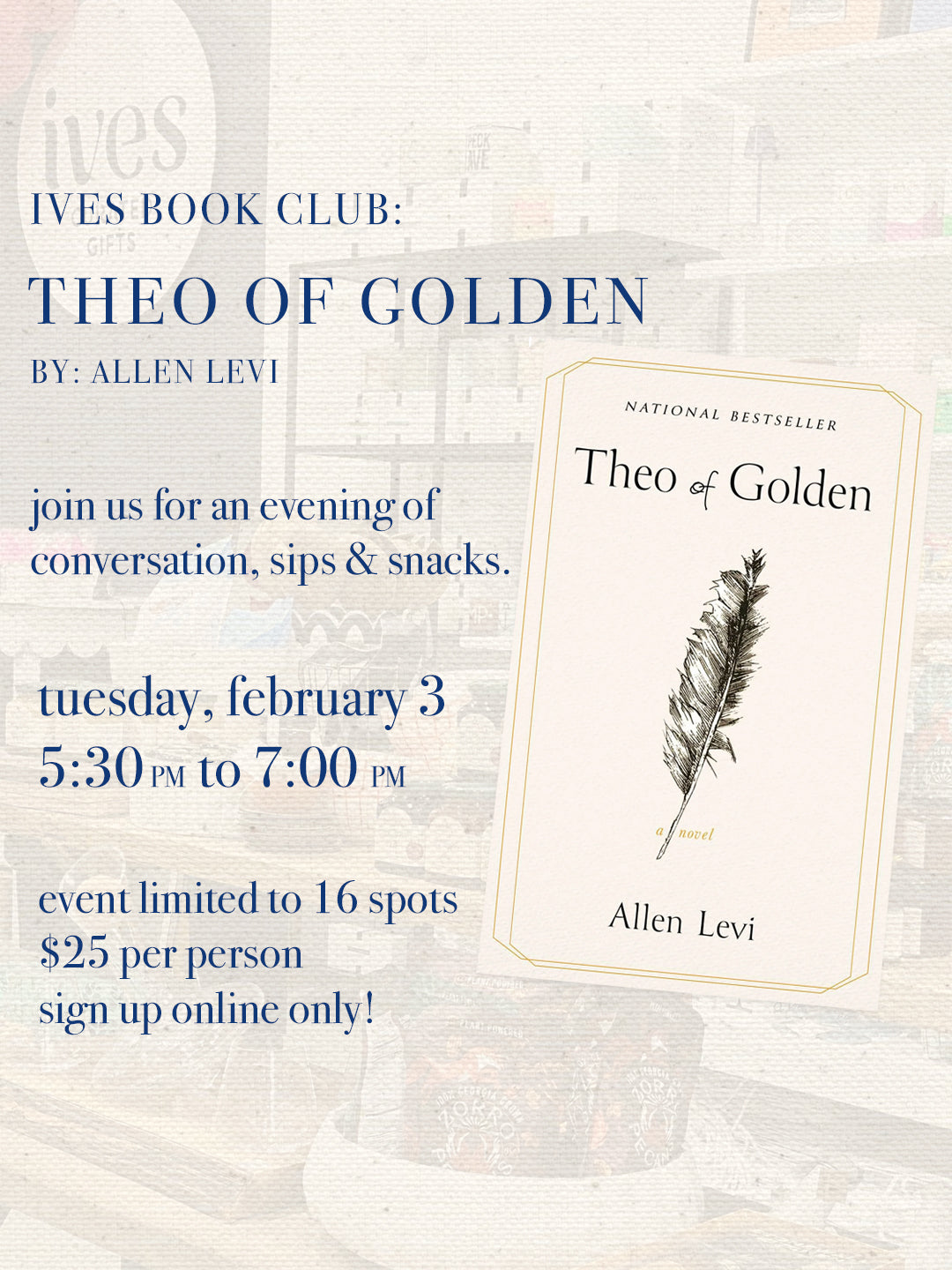 Ives Book Club: Theo of Golden (Book NOT Included)