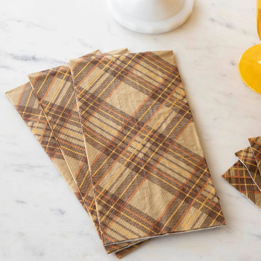 Hester & Cook Fall Plaid Guest Napkins