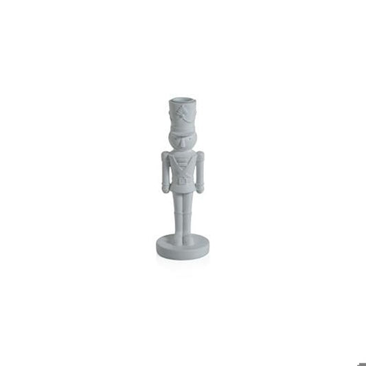 Nutcracker Taper Holder- White, 8"