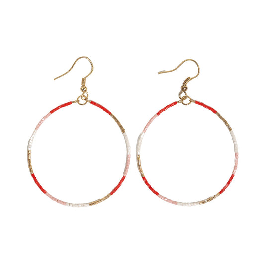 Ink and Alloy Kelly Color Block Beaded Hoop Earrings
