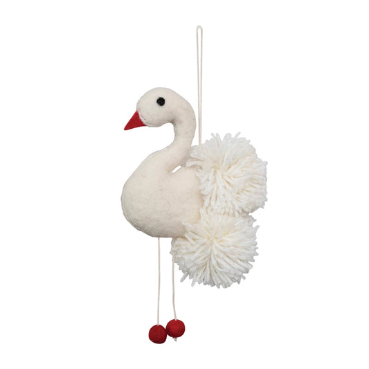 Holiday Wool Swan Ornament